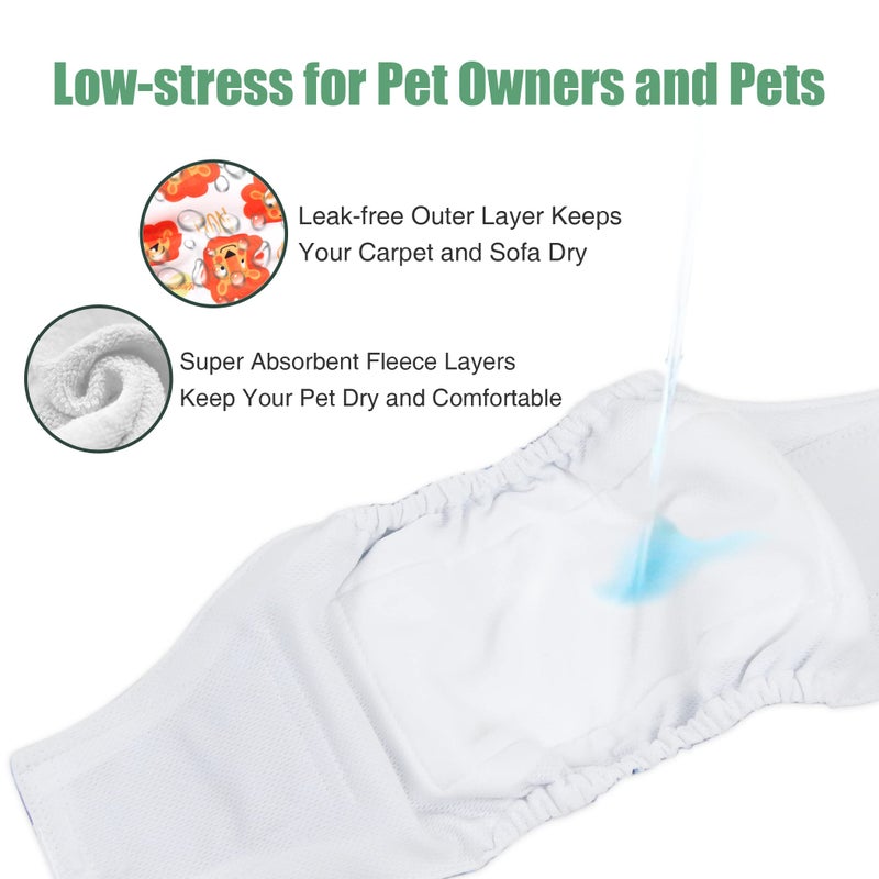 Wegreeco Washable Male Dog Belly Band (Stylish Pattern)- Pack of 3 - Washable Male Dog Belly Wrap, Dog Diapers Male (M, Magic) - Image 4